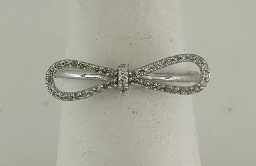 14K white Gold ring with 0.15Ct Diamond/RD4-10928W-1000