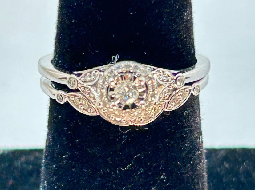 14K white Gold ring with 0.25Ct Diamond/RE4-11309W-1100