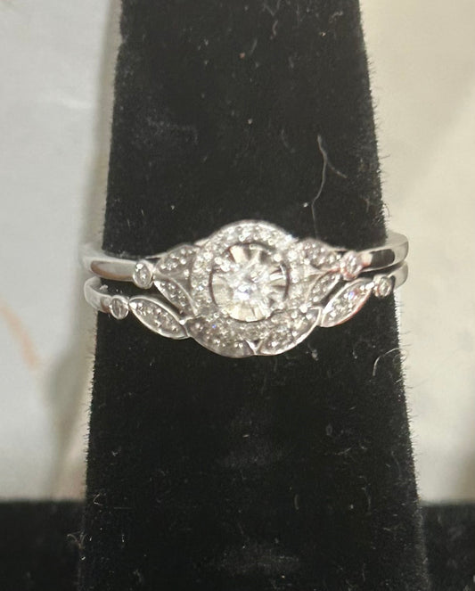 14K white Gold ring with 0.25Ct Diamond/RE4-11309W-1100