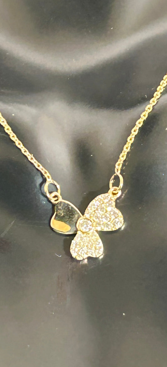 14K Gold necklace with 0.15Ct Diamond/NK4-10246Y-1250