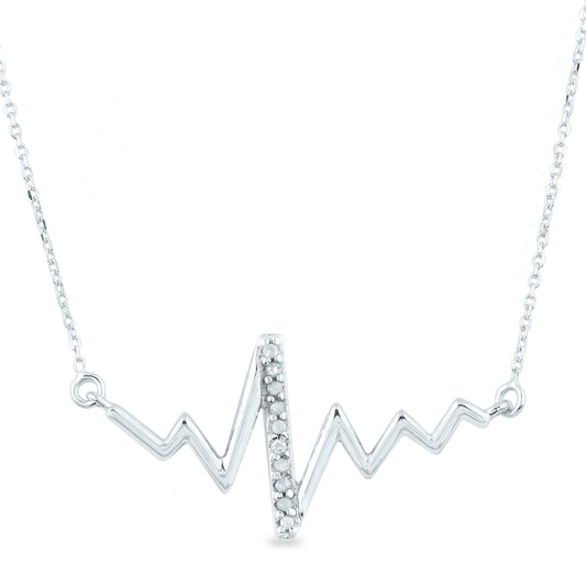10K white Gold necklace with 0.04Ct Diamond
