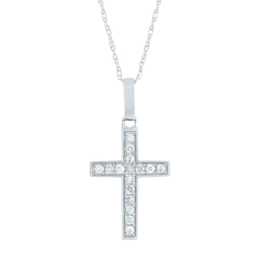 10K white gold necklace with 0.12Ct Diamond