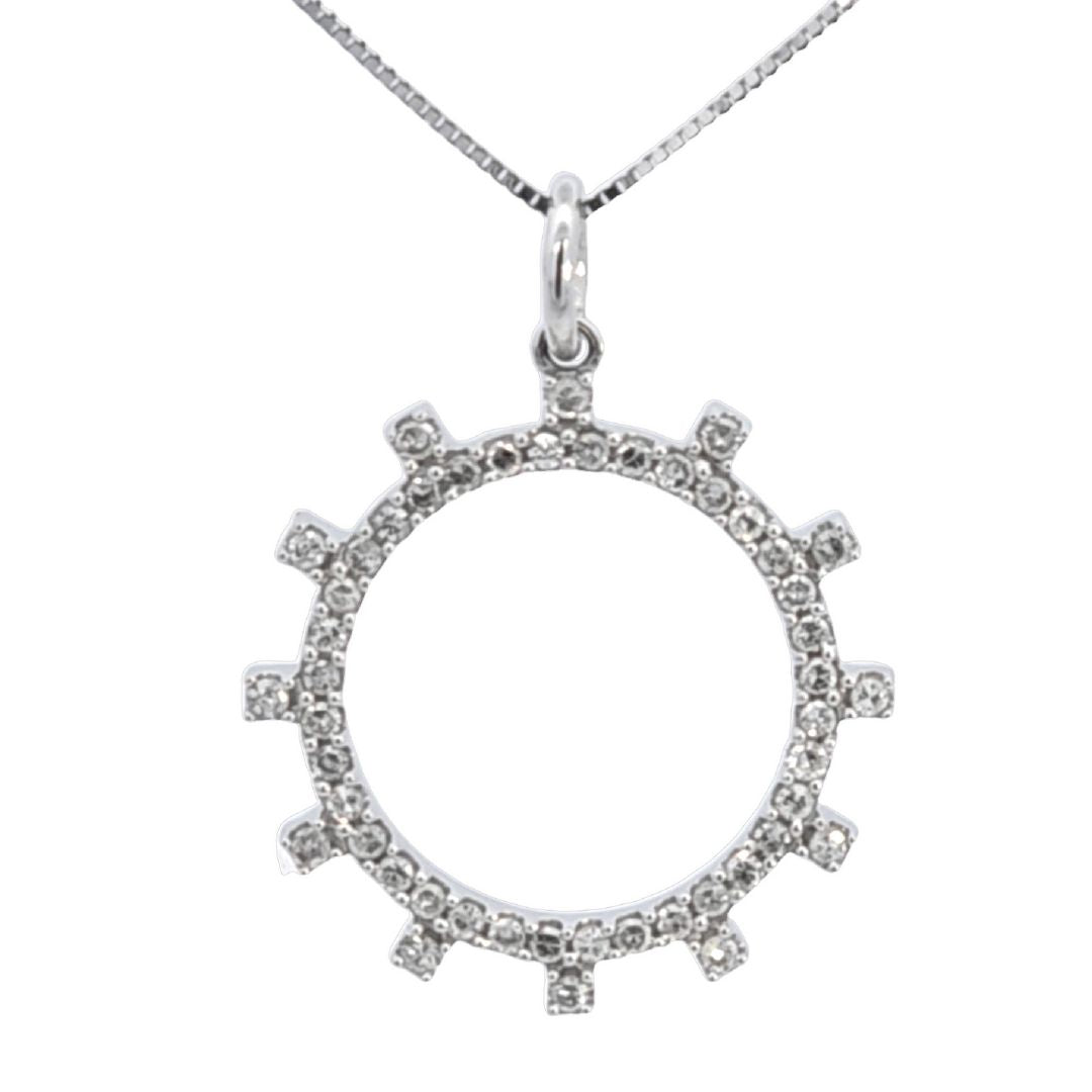 10K white Gold necklace with 0.25Ct Diamond/PD1-10894W-940