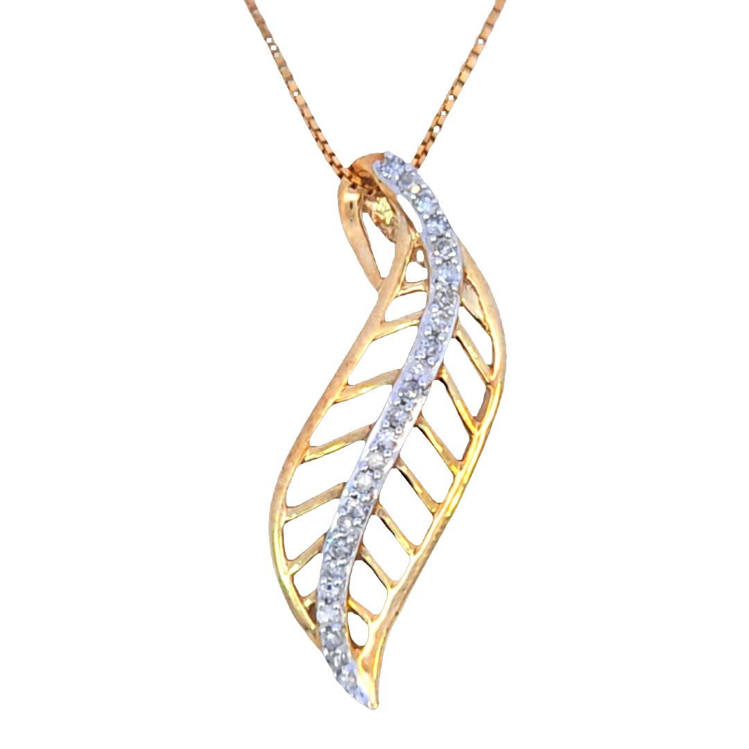10K Gold necklace with 0.10Ct Diamond
