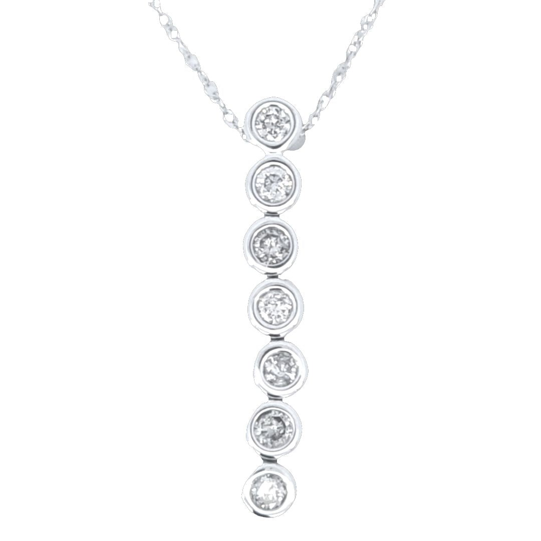 10K white Gold necklace with 0.25Ct Diamond/PD1-10956W-860