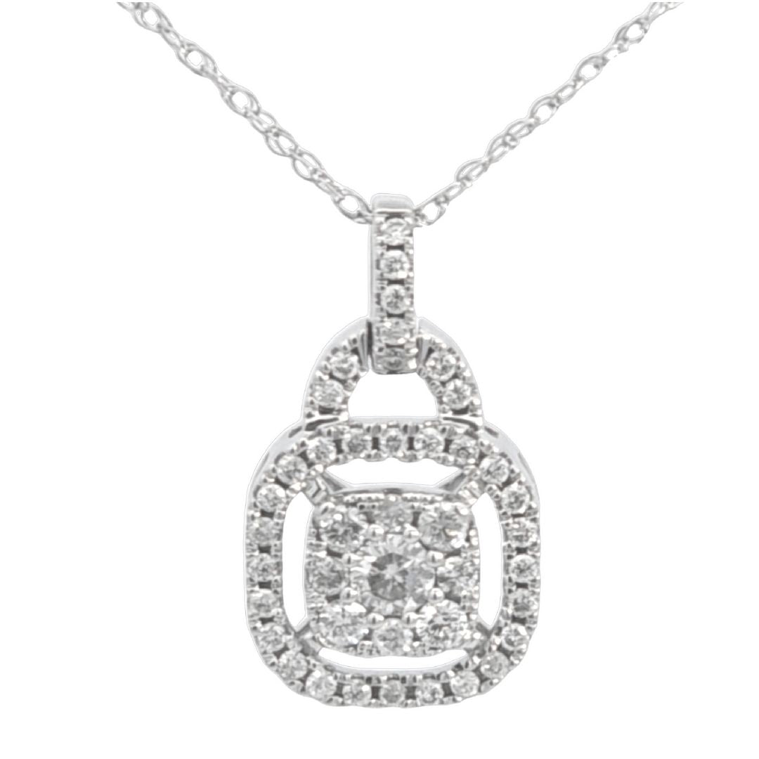 14K white Gold necklace with 0.33Ct Diamond/PD4-16214W-1800