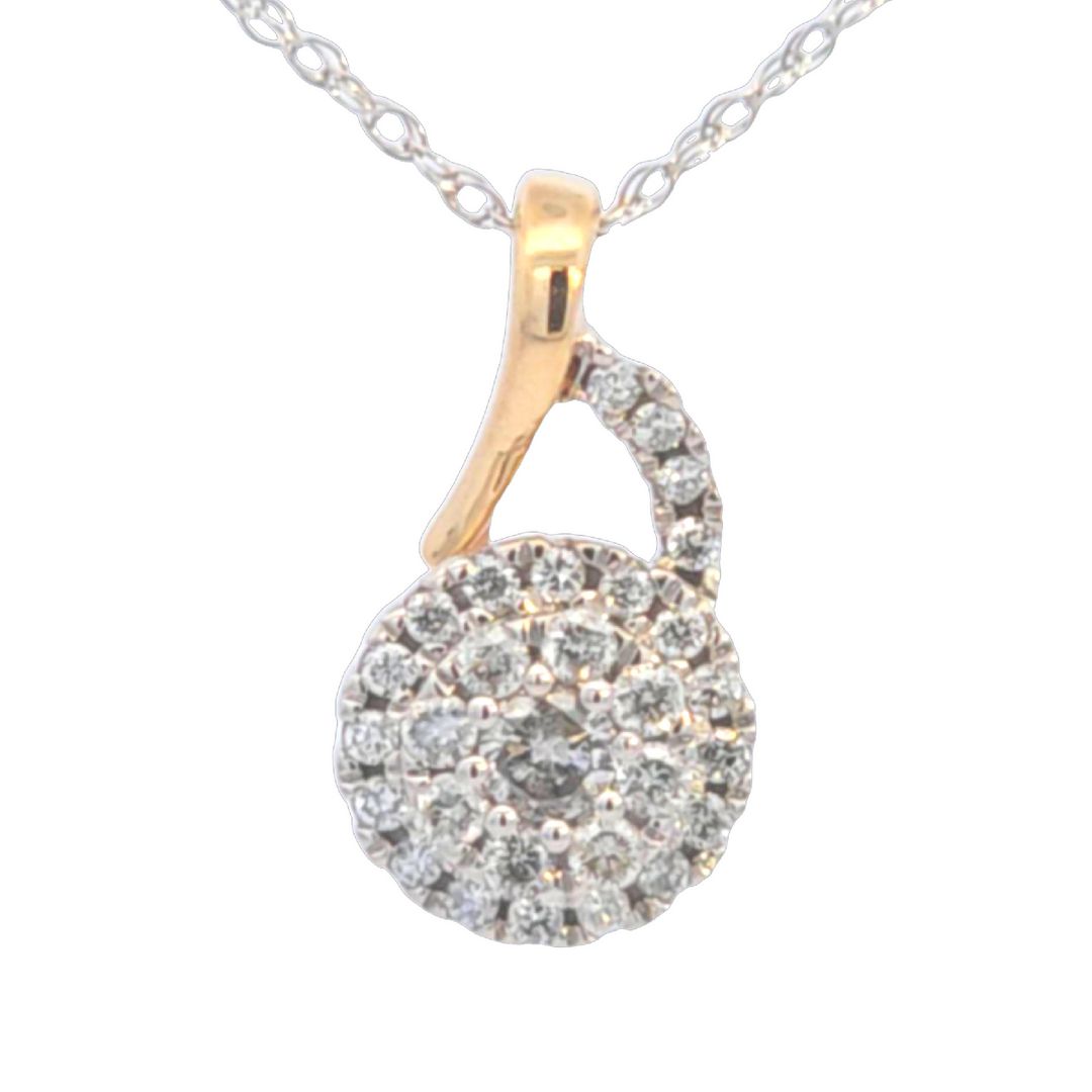 14K  Gold necklace with 0.25Ct Diamond/PD4-10220TT-1300