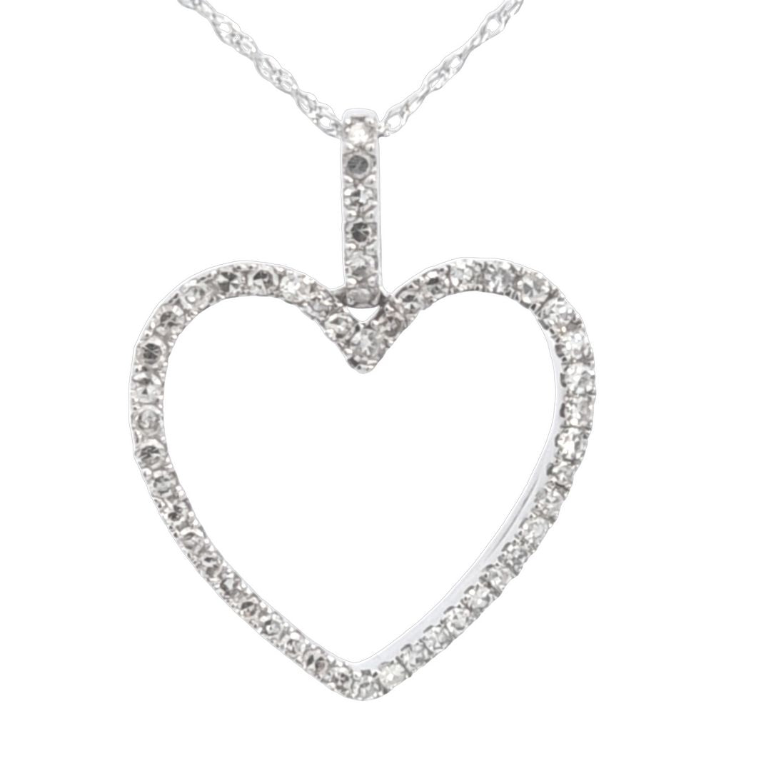 14K white Gold necklace with 0.25Ct Diamond/PH4-10118W-750